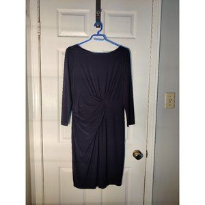 Anne Klein navy dress with waist gathering - Size 10